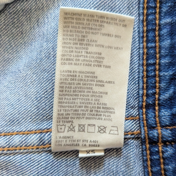 L'Agence Celine denim jacket - distressed - slim fit - size xs - Picture 6 of 9